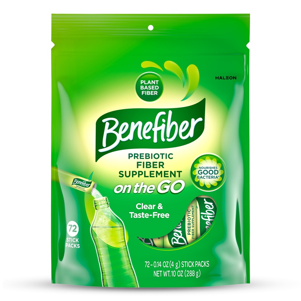 Benefiber på Go Prebiotic Fiber supplement pulver til fordøjelse, Daglig Fiber, Unflavored - 72 sticks