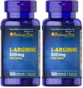 Puritans Pride L- arginin 500 mg, Heart Health Support, 100 Greve (pakke med 2)