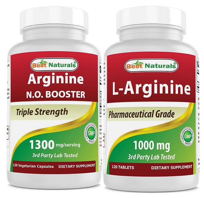 Bedste Naturals L- Arginin NO Booster 1300 mg & L- Arginin 1000 mg