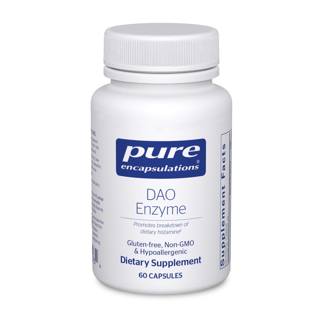 Pure indkapslinger DAO Enzyme - Histamin opdeling fordøjelsesstøtte supplement * - Nemt fordøjelsesbesvær & hudsensitivitet * - Allergen- Free Health supplement - 60 kapsler