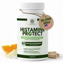 DAO Enzyme Supplement Histamin Blocker, 30.000 HDU diamin oxidase for Histamin Intolerance & Gmenterede fødevarer, Gut & fordøjelsesstøtte med Quercetin, Magnesium & C-vitamin, 60 kapsler