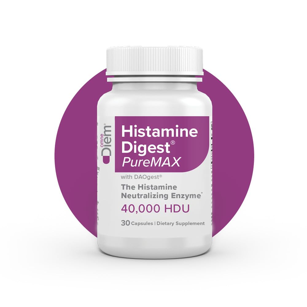 Omne Diem Histamine Digest PureMAX med DAO - Diaminoxidase supplement til fødevarer Relateret Histamine Intolerance (30 kapsler)