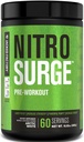 Jacked Factory NITROSURGE Pre Workout Supplement - Endeløs energi, Instant Strength Gains, Clear Focus, Intensive Pumper - NO Booster & Kraftfuld Preworkout Energy Powder - 60 Servere, Arctic White