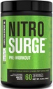 Jacked Factory NITROSURGE Pre Workout Supplement - Endless Energy, Instant Strength Gains, Clear Focus, Intense Pumps - NO Booster & Powerful Preworkout Energy Powder - 60 Servings, Arctic White