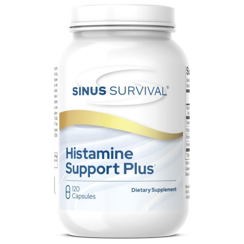 Histamin Support Plus - Natural Histamin Blocker & Allergy Relief Supplement - Understøtter Sinus sundhed, immunbalance & non- Drowsy Histamin forordning - (120)