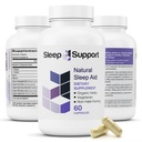 SleepSupport - Naturlig sovehjælp til voksne til at hjælpe med at fremme ro og afspænding - Økologisk søvn supplement med Ashwagandha, Valerian Root, Magnesium, Melatonin, Glycin, L- Tryptophan - 60 kapsler