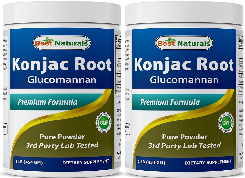 Bedste Naturals 2 Pack Konjac Glucomannan Root 1 Pound - 2000 mg per servering - (i alt 2 Pound)