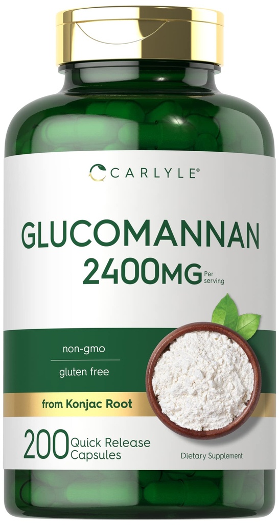 Carlyle Glucomannan Kapsler 124; 200 Greve • 124; Opløselige Fiber Pills • 124; Non- GMO, Gluten Free Supplement