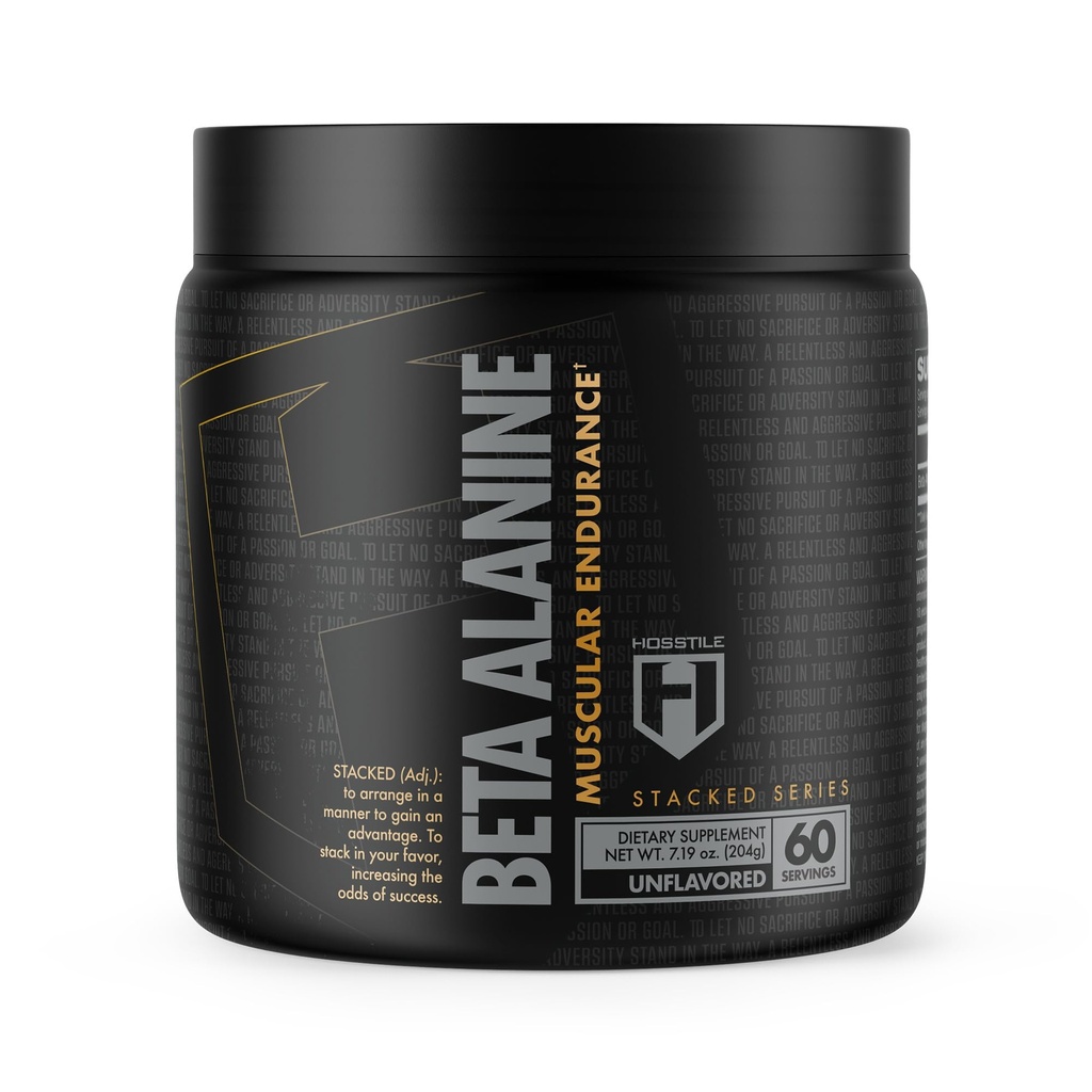 HOSSTIL Beta- Alanine Powder, Pre Workout, Forsinkelser Muskulær træthed, Øger styrke & ydeevne, Unflavored, 60 Serveringer