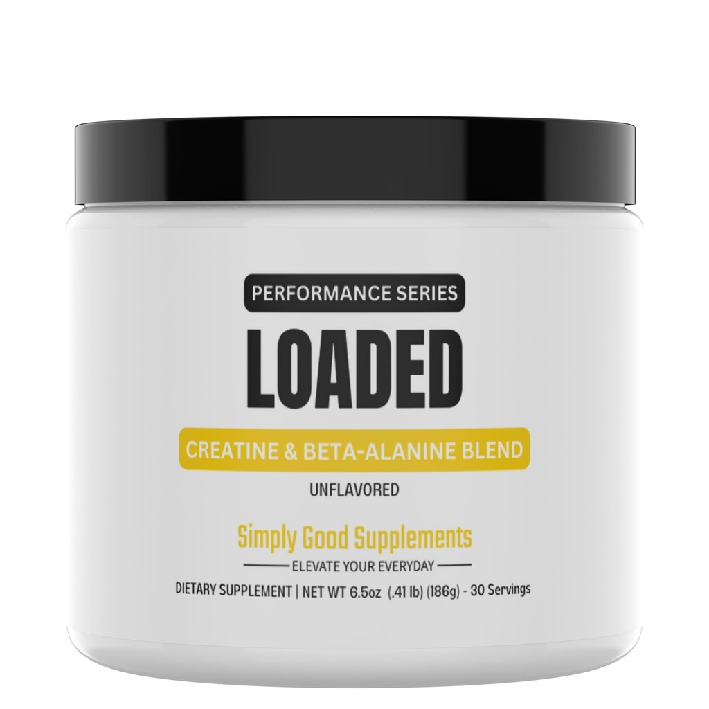 Loaded Creatine & Beta-Alanine Powder – 3200mg Beta-Alanine and 3000mg Creatine Monohydrate – Boost Strength, Power, and Endurance – Daily Muscle Performance Support Supplement – 30 Servings