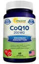 aSquared Nutrition CoQ10 200mg - 60 Capsules - CO Q 10 Supplement - Coenzyme Q10 Ubiquinone Pills - Vegan CoQ-10 Extra Antioxidant Vitamin - Alternative to Softgels & Gummies