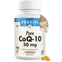 FREEDA CoQ10 50mg - Kosher Vegan Co- Q 10 Supplement for cardiovaskulær hjertesygdom, blodtrykssupport, Gum Sundhed og sund aldring - Pure Coenzym Q10 - Ubiquinone CQ10 tillæg (50 Tæl)
