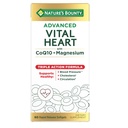 Naturens Bounty Advanced Vital Heart med CoQ10 + Magnesium, Antioxidant, Understøtter sundt blodtryk, Cholesterol, cirkulering, Triple Action Formel, CoQ10, Magnesium supplement, 60 Softgels