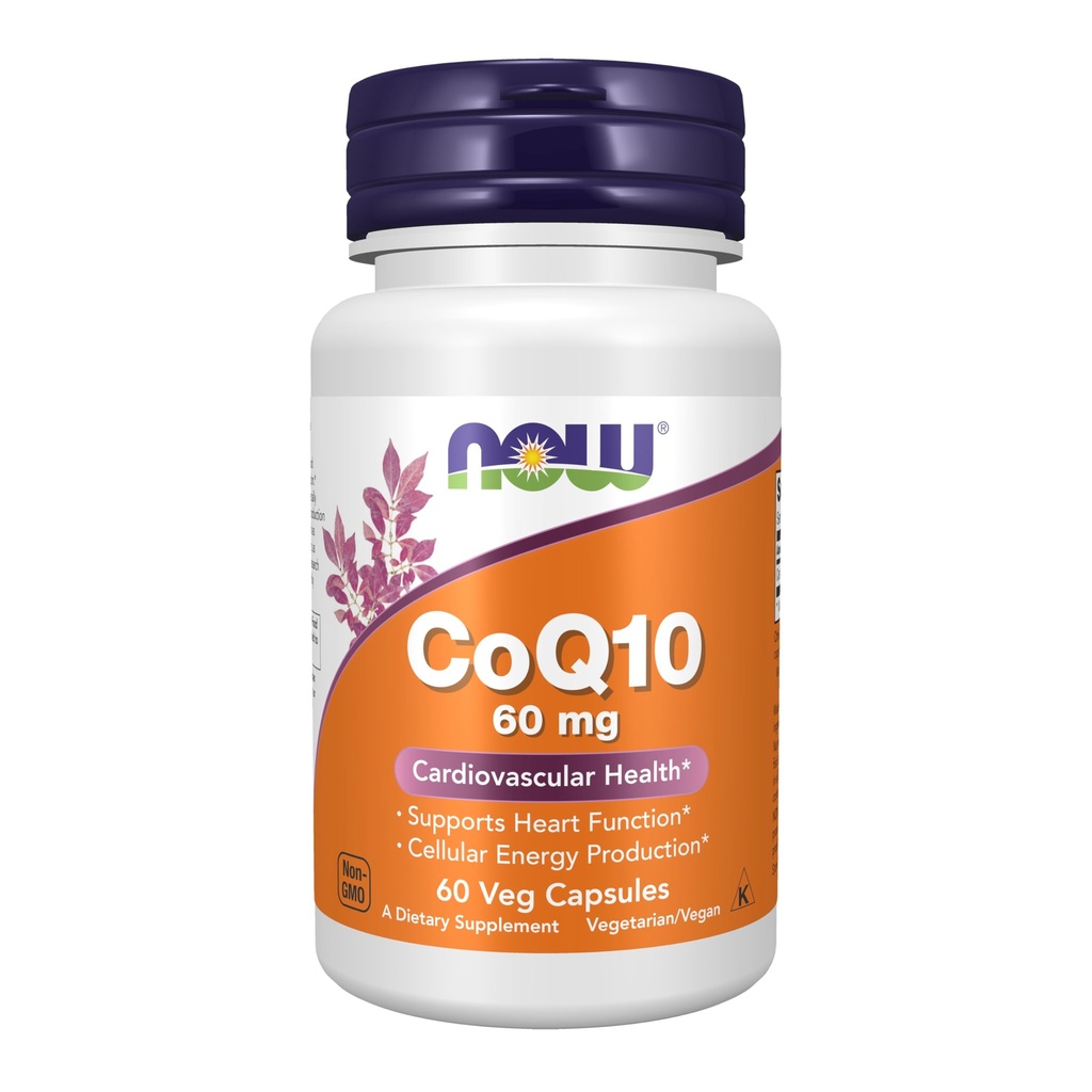 Now Foods Supplements, CoQ10 60 mg, Pharmaceutical Grade, All- Trans form af CoQ10 Produceret ved gæring, 60 Veg kapsler
