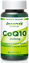 Høj Absorption CoQ10 200mg Softgels for Heart Health & Energy Metabolisme - Potent antioxidant supplement til Statin Brugere - 30 dages forsyning af Innervis Nutrition