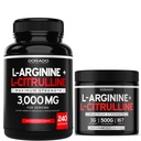 L Arginin L Citrullin (240 Tæl) - Nitrooxidpøl til Stamina & Endurance og L Arginin L Citrullin Powder (3g) - Nitrooxidbooster Powder for Performance & Endurance - Vegan & USA Made
