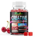 Creatin monohydrat Gummies 5g (5000mg), Sukkerfri Creatin, Pre- workout Energy, Veg, Non- GMO, for mænd og kvinder - 90 Greve Cherry Flavor
