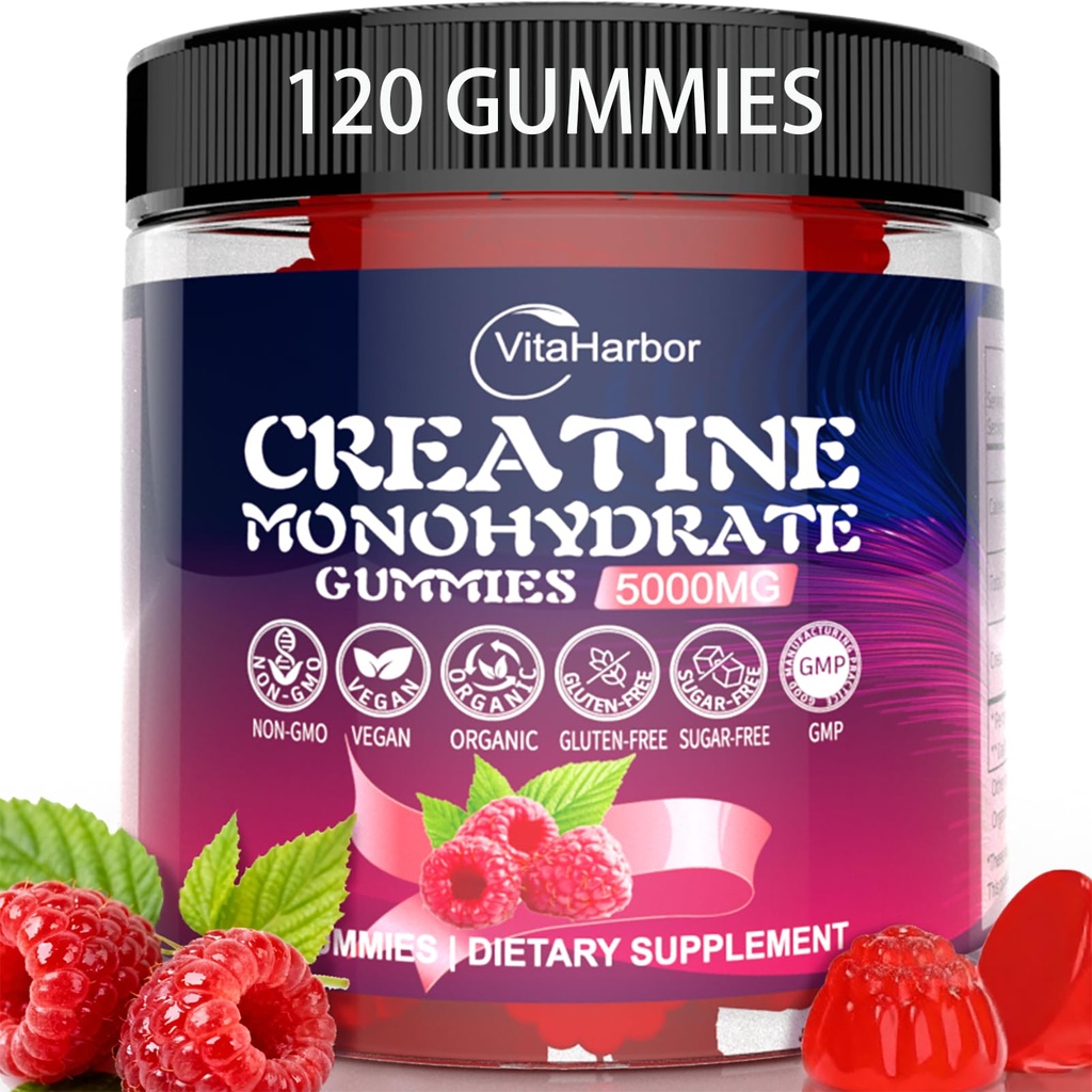 Creatin monohydrat Gummies 5000mg til mænd og kvinder, Økologisk Pure Creatin Gummies