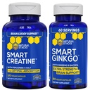 NATURLIGE STAKKER Ginkgo Biloba + Creatin monohydrat Bundle - Advanced Absorption Formel * - Ekstra styrke Brain Support * - 180 Total Kapsler