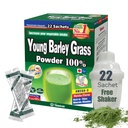Yamamoto Kanpoh YAMACACAN Barley Grass Juice Powder, Young Barley Grass Powder Rich in Minerals, Vitaminer & Plantbaserede protein til kvinder & mænd, Græs Juice fra Japan, Ikke GMO 22 Tæl