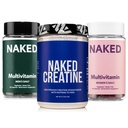 NAKED Creatin + mænds & kvinders Multivitamin Bundle - Pure 1.000g Creatin Powder med daglig Multis for styrke, Gut & immunforsvar