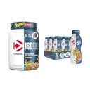 Bundle of Dymatize Performance Protein Shake, Fruity Pebbles (12 pack) + ISO100 Whey Protein Powder Isolate, Fruity Pebbles (20 Servere)