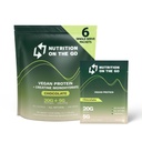 Nutrition On the Go Vegan Protein Powder Packs with Creatin - 20g Plant Proteins + 5g Creatin - Single-Serve Travel Protein Powder - All- Natural, Gluten- Free - Chocolate - (6 - Pack)