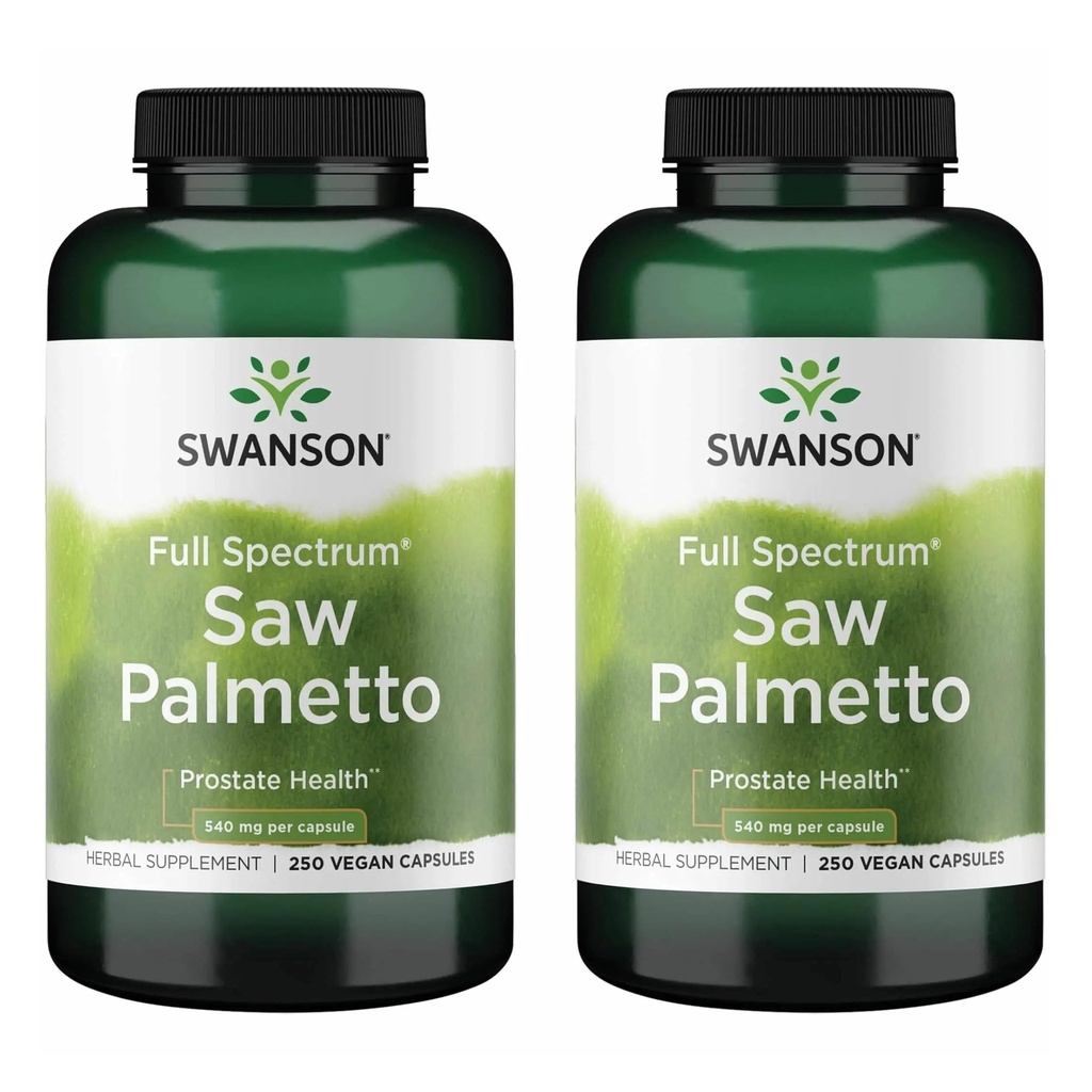 Swanson Saw Palmetto - Herbal supplement fremme mandlige prostata sundhed støtte - naturlige hår supplement & urinary sundhed støtte (540 mg 250 kapsler) (2 Pack)