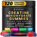 KUKALY Creatine Monohydrate Gummies for Mænd & Kvinder, 9000MG Creatine Gummies Sugar Free - Blandet smag med L- Taurine, BCAA 2: 1, B12 B6 for Boost Styrke, Focus & Endurance, Vegan, Non- GMO, 120pcs