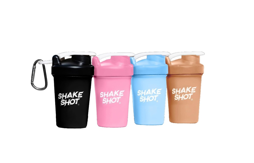 Farver 4 Pack - 4oz Mini Shaker Flaske til Pre Workout, Creatin, Lille Scoop Kosttilskud (Ikke for Protein) Clip & Shaker Ball