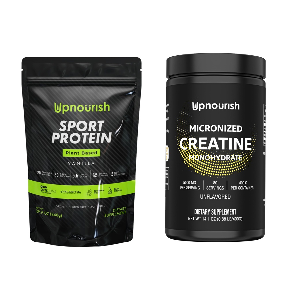 OpNourish Vegansk Sport Protein Vanilla og Mikroniseret Creatin
