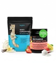 LEGION Post Workout Inddrivelse Stack - Recharge Creatin Post Workout Drikke (Strawberry Lemonade) + Whey Protein Powder (Vanilla) - Muskel vækst, styrke & inddrivelse support - 30 Serveringer hver