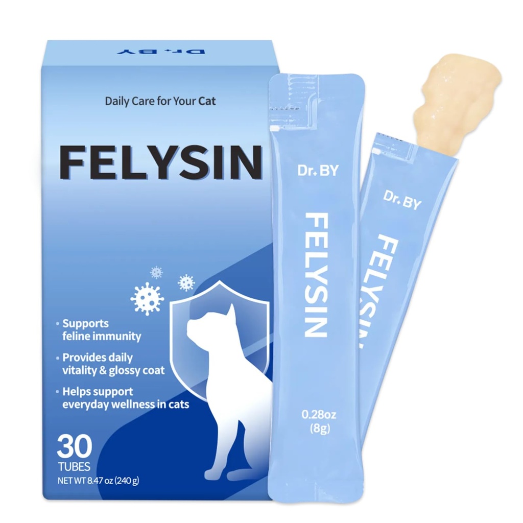 Læge af FELYSIN L- Lysin til katte Lickable immunforsvar supplement Allergi Relief, nysen, Runny Næse, kold, Watery Eyes Respiratoriske Sundhed med Beta- Glucan & Taurine - 30 Individuelt pakket