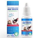 Øremidebehandling for hunde & katte - Fastvirkende Itch Relief & Cleaner, Vet- Anbefalet formel med lindrende Aloe Vera, Renere på kontakt & lindrer kløende, Gentle Ørerensning løsning, 0,75 fl oz