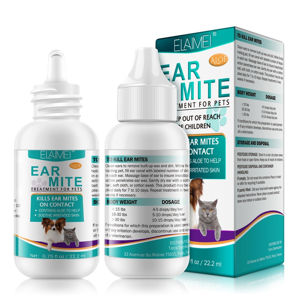 Øre Mite Behandling for hunde, Hund Øre Infektion Behandling, Øre Mite Behandling for Hund Gær Infektion, Lindring Lidelse fra Øre mider & Kløe og Lugt Stinky Stuff for Hunde Øre