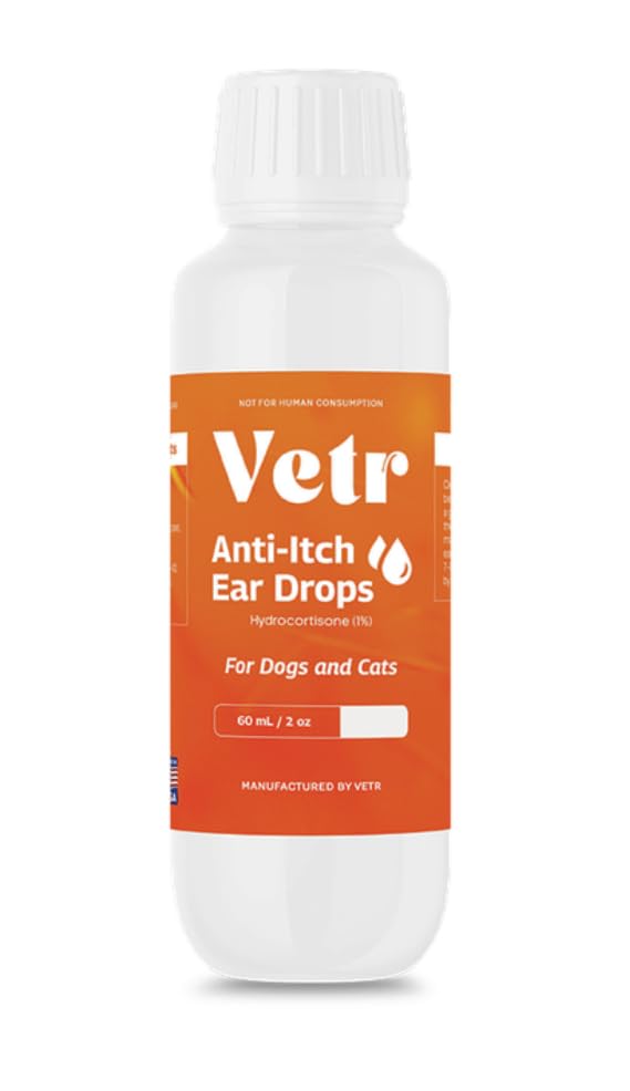 vetr Anti- Itch Øredråber til hunde - topisk Øretilskud løsning - 2 oz (60ml) - Vet- Formuleret i USA