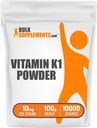 BulkSupplements.com Vitamin K1 Powder - Vitamin K1 supplement til ben og hjerte sundhed support - Gluten Free, 10mg per servering, 100g (3,5 oz) (pakke med 1)