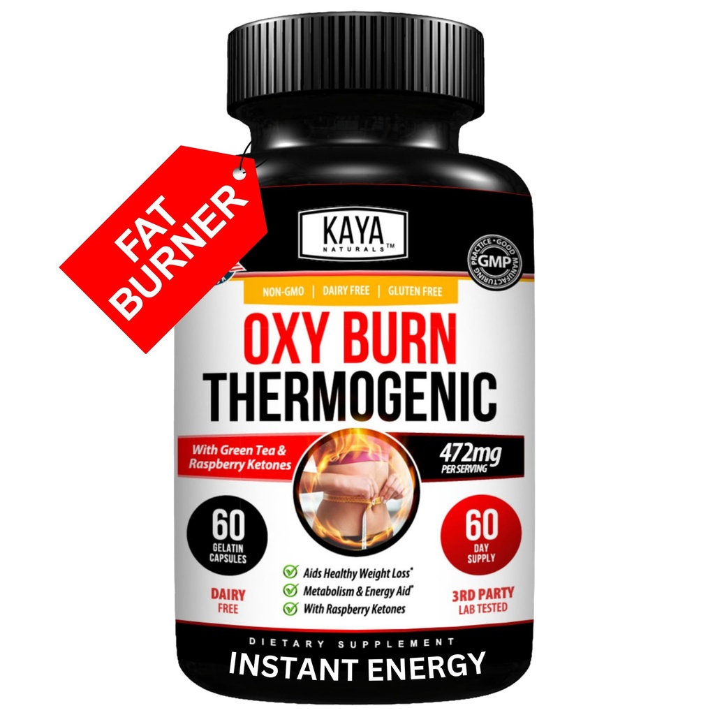 Kaya Naturals Supreme Fat Burner - vægttab piller Kvinder & Mænd - Appetite Suppressant Supplement - Kraftfulde termogene kost piller - Naturlig energi Boost Oxy Burn 60 Greve