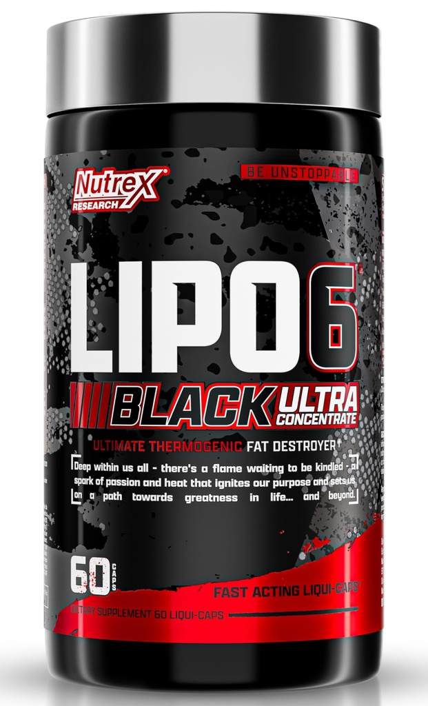 Nutrex Forskning Lipo- 6 Black Ultra Koncentrat Note 124; Termogen energigivende fedt brænder tillæg, øge vægttab, energi & Intense Focus