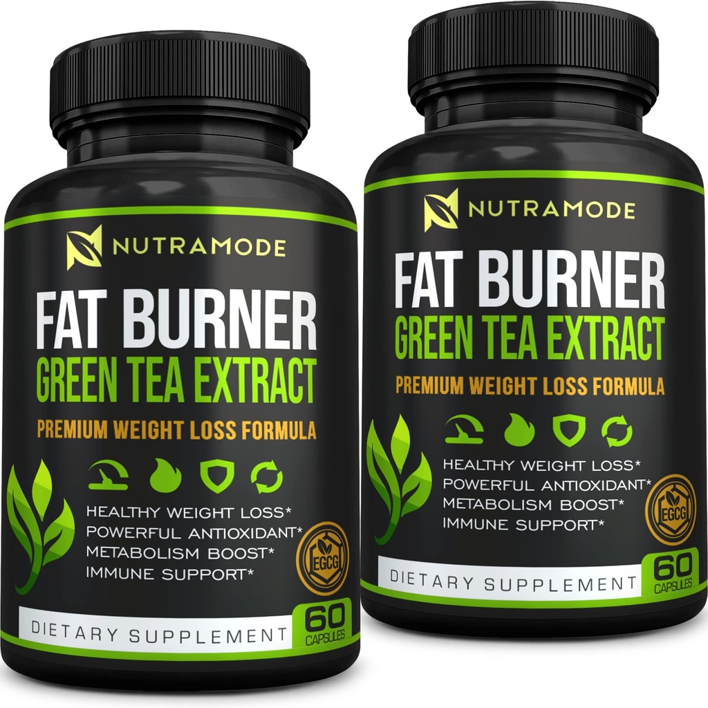 Premium Green Tea Extract Fat Burner Supplement EGCG- Natural Appetite Suppressant- Sund vægttab kost piller, der arbejder hurtigt for kvinder og men- Detox Metabolisme Booster til at brænde Belly Fat Fast-2 pakke