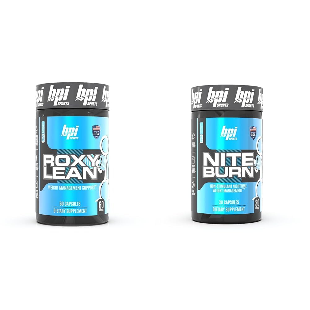 BPI Sports RoxyLean Extreme Fat Burner & Nite Burn Nighttime Fat Burner & Sleep Support, 60Count & 30 Serveringer