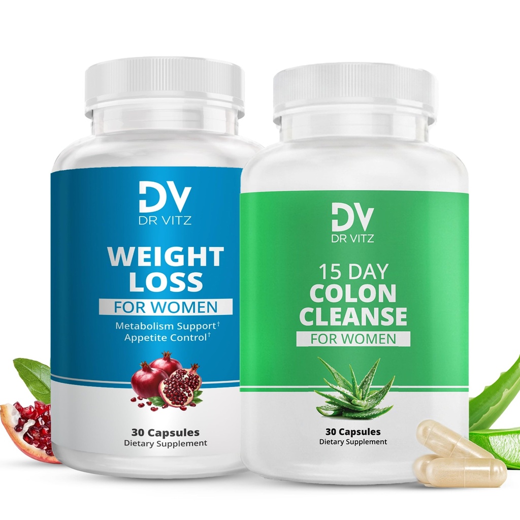 Kvindernes vægthåndtering Duo - 15 dages detox & vægttab support - 2-trin system til at rengøre, Nulstil og vedligeholde resultater