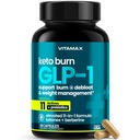 Vitamax GLP-1 Support Supplement til vægttab & fedt brænder til mænd og kvinder - Ketone Metabolisme Support med BSB Ketoner, ACV, Berberine, Polyphenoler & Prebiotika til Appetit, fordøjelse & Cravings