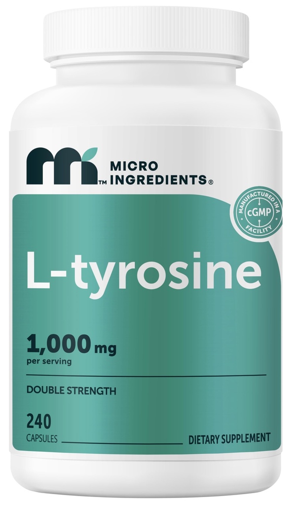 Micro Ingredients L-Tyrosine 1,000 mg Per Serving, 240 Capsules | Amino Acid Supplement | Non-GMO
