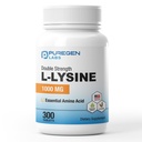 Puregen Labs L- Lysine Extra Strength 1000 MG per tablet - 300 Servering- 124; High Potence, Immun og Collagen Syntese Support, Non- GMO, NO Gluten og Dairy - 300 tabletter