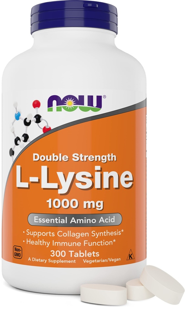 Foods L- Lysin 1000mg - Double Strength - 300 Tablets - Non-GMO Aminosyre Supplement (Llysin Hydrochlorid) - 1000 mg Tabs - Vegan / Vegetar