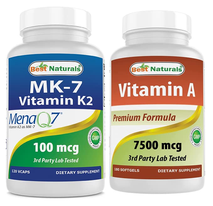 Bedste Naturals MK- 7 vitamin K2 100 mcg & vitamin A 25000 IE