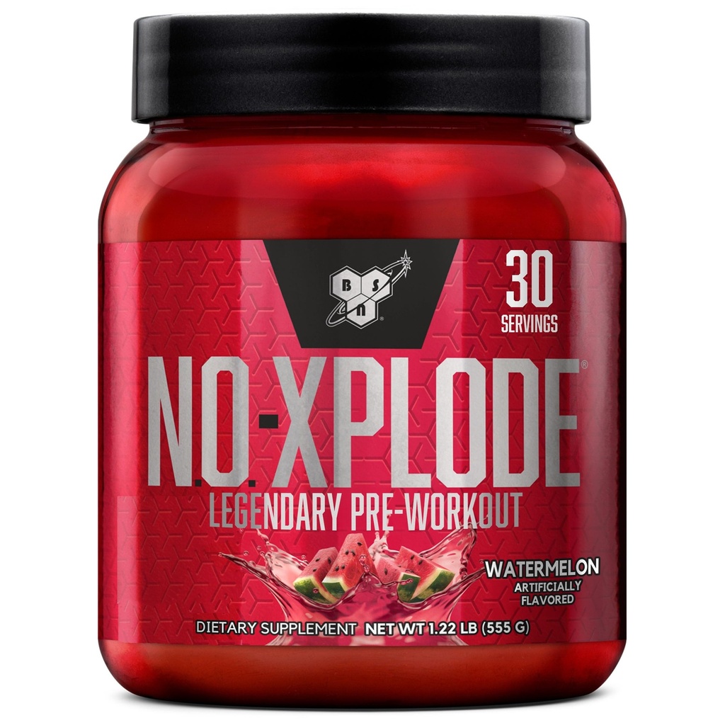 BSN N.O.-XPLODE Pre Workout Powder, Energisupplement for mænd og kvinder med Creatin og Beta- Alanine, Watermelon, 30 Servering, 1.2 Pound (Packaging May Vary)