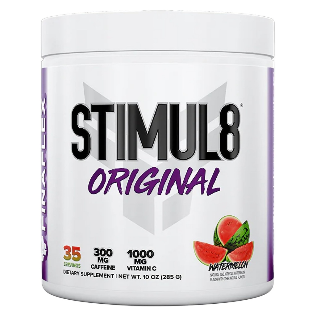 FINAFLEX STIMUL8 Original Pre-Workout, Watermelon - Energi, Styrke & Udholdenhed for mænd og kvinder - Med koffein, Beta-alanine & C-vitamin - 35 Servering
