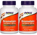 Nu fødevarer bromelain 2400Gdu / 500mg, 120 Veg kapsler (pakke med 2)